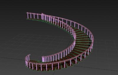螺旋楼梯,旋转楼梯3D模型