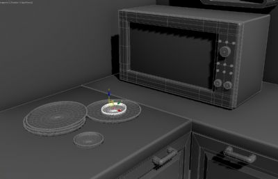 厨房一角3D,max模型,带制作过程截图