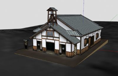 日本大明寺圣保罗教堂SU模型