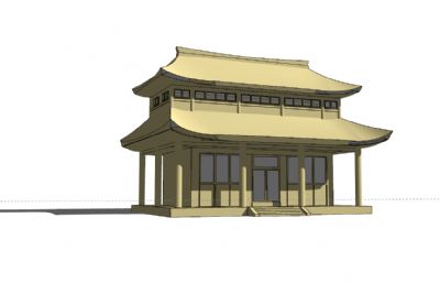 中式简单寺庙SU模型