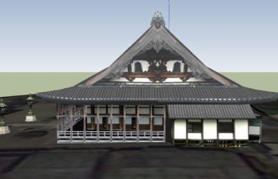 古日本寺庙SU模型