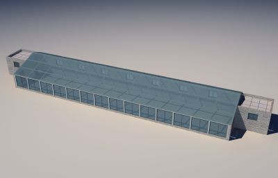 玻璃温室大棚max模型