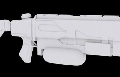 滋水枪玩具3D模型白模,OBJ格式