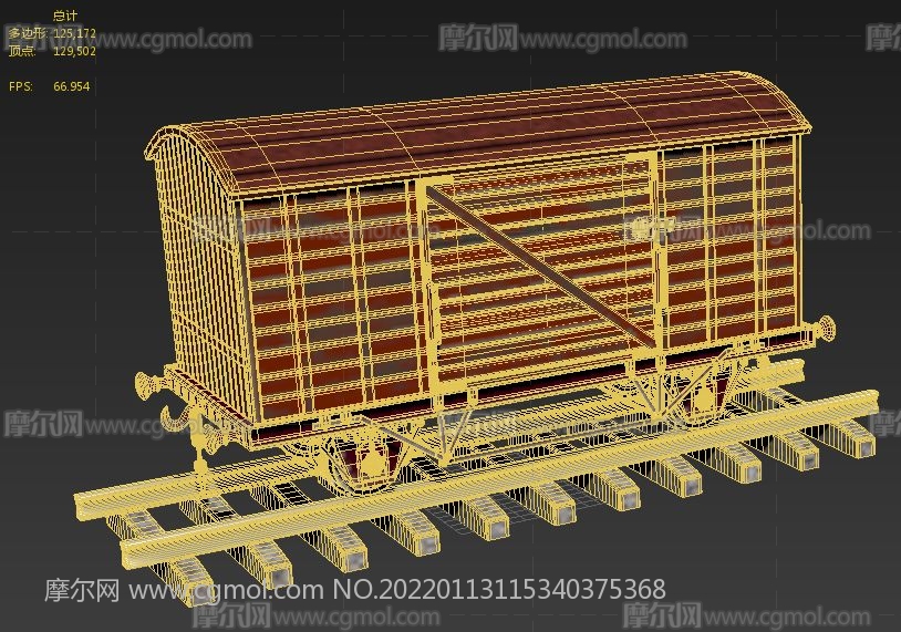 火车车厢,货箱挂车3D模型,OBJ格式,4K贴图