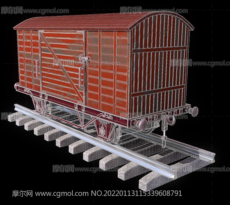 火车车厢,货箱挂车3D模型,OBJ格式,4K贴图