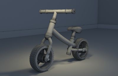 儿童小轮车,平衡车,无脚踏滑步车3D模型
