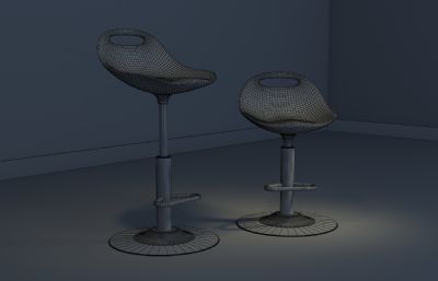 吧台凳,旋转凳3D模型