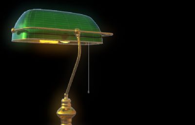 古典文艺范小台灯夜灯3D模型,OBJ格式,无灯光