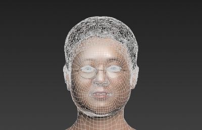 眼镜男人头像头雕3D模型