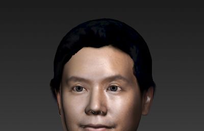 写实男子头部头像雕塑3D模型