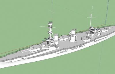 法国航母PANG+布吕歇尔号军舰OBJ模型