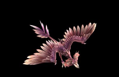 始祖鸟动画,鼻祖鸟3D模型,带奔跑动画
