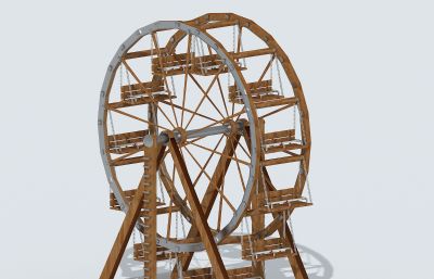 木制摩天轮,儿童摩天轮3D模型