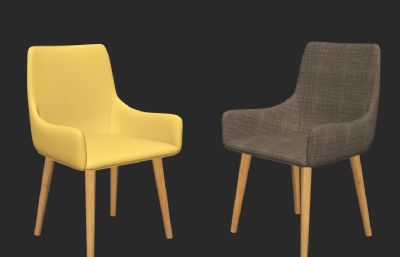 北欧风布餐椅3D模型,OBJ格式
