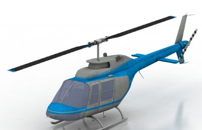 直升机建模3D模型,带贴图