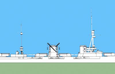 德意志帝国海军德芙林格尔级战列巡洋舰原案模型,OBJ格式简模