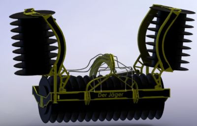 青贮料压实机,滚筒机solidworks图纸模型