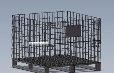 立体仓库,仓库存储箱,货物堆放箱3D模型图纸