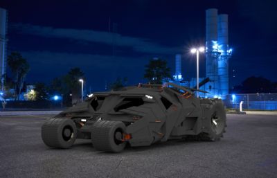 蝙蝠侠跑车3D数模图纸整装图纸