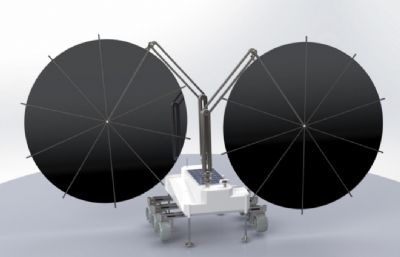 圆形太阳板月球探测车3D数模图纸