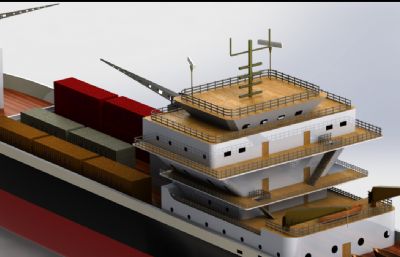 集装箱货船模型3D数模图纸