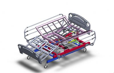 医院病床框架结构,内部钢架结构3D模型图纸
