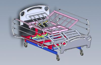 医院病床框架结构,内部钢架结构3D模型图纸