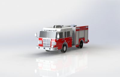 消防车简易模型solidworks图纸