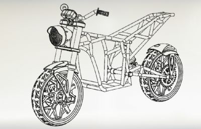 机车,摩托车骨架3D数模图纸