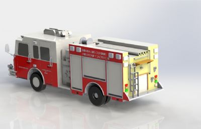 消防车简易模型solidworks图纸