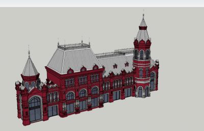俄罗斯古堡城堡su模型