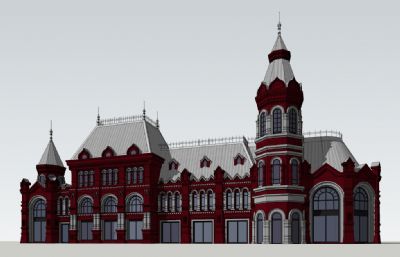 俄罗斯古堡城堡su模型