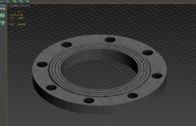 法兰片,不锈钢板式平焊法兰3D模型