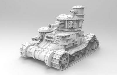 多炮口卡通风格坦克3D打印图纸模型