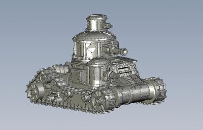 多炮口卡通风格坦克3D打印图纸模型