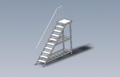 钢结构楼梯Solidworks数模图纸