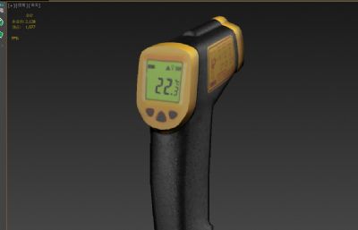 红外测温仪,体温枪3D模型低模