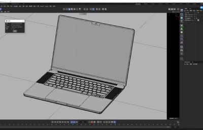 苹果笔记本电脑MacBook Pro高模C4D模型