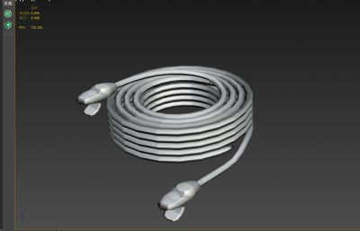 五类网线,双绞式电缆3D模型低模