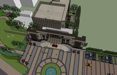 和谐国际广场,商业广场su模型