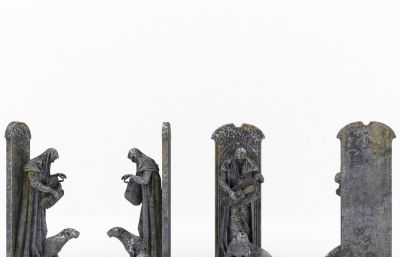 古墓雕像,死神雕塑3D模型,FBX,SKP,MAX三种格式