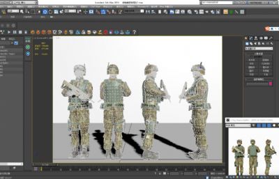 持枪解放军哨兵3D模型,MAX,FBX,SKP三种格式