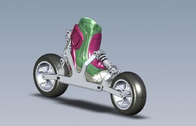 双轮轮滑鞋3D图纸模型