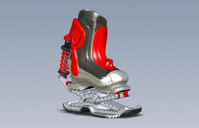 带减震器的滑雪靴3D数模图纸