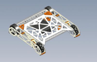 比赛机器人车底盘3D数模图纸