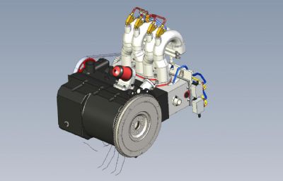 四缸发动机3D模型