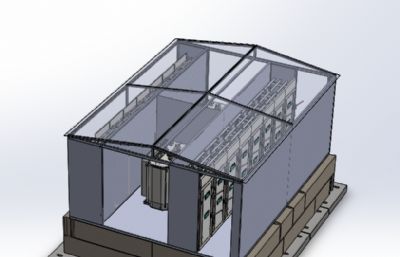 小区工厂电柜房Solidworks设计图纸模型