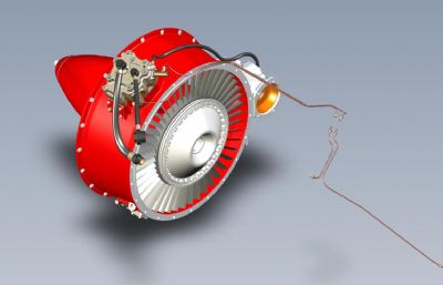 喷气式发动机前部结构数模图纸,Solidworks设计