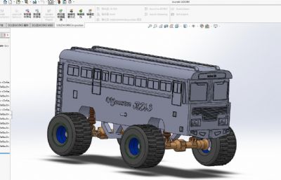 怪兽巴士3D数模图纸,Solidworks设计