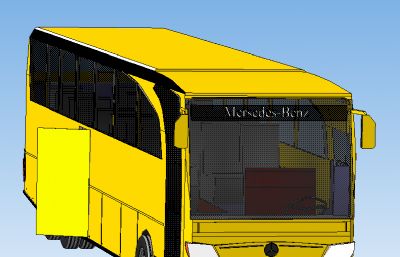 简易巴士大巴车STP格式图纸模型
